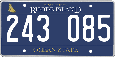 RI license plate 243085