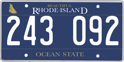 RI license plate 243092