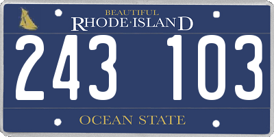 RI license plate 243103
