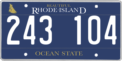 RI license plate 243104