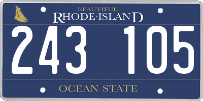 RI license plate 243105