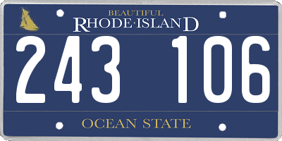 RI license plate 243106