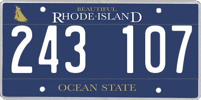RI license plate 243107