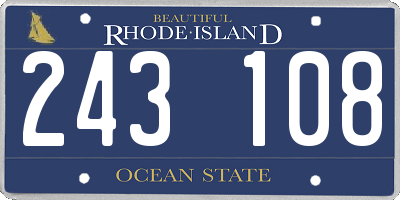 RI license plate 243108