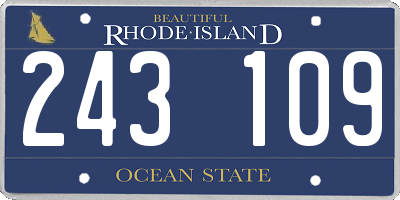 RI license plate 243109