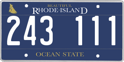 RI license plate 243111