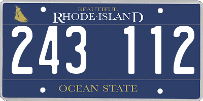 RI license plate 243112