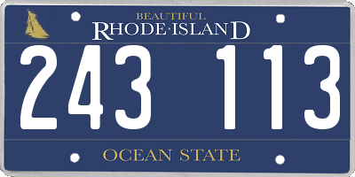 RI license plate 243113