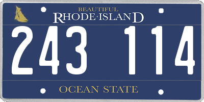 RI license plate 243114
