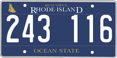 RI license plate 243116