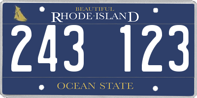 RI license plate 243123