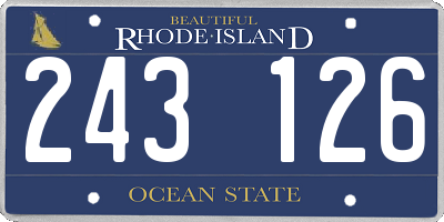 RI license plate 243126
