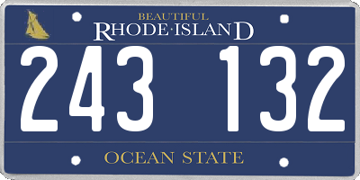 RI license plate 243132