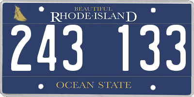 RI license plate 243133