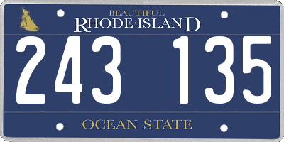 RI license plate 243135