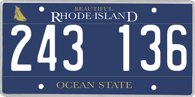 RI license plate 243136