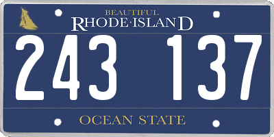 RI license plate 243137