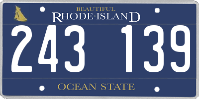 RI license plate 243139