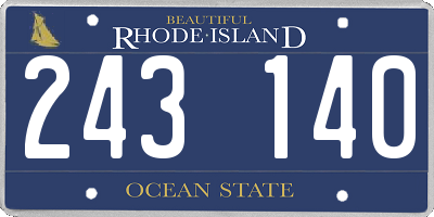RI license plate 243140