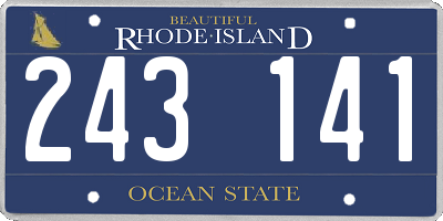 RI license plate 243141