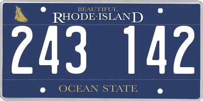RI license plate 243142