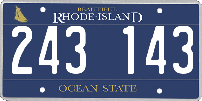 RI license plate 243143