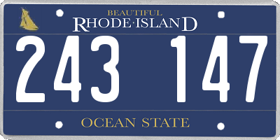 RI license plate 243147