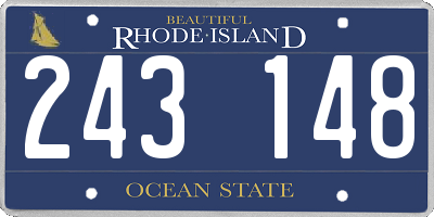 RI license plate 243148