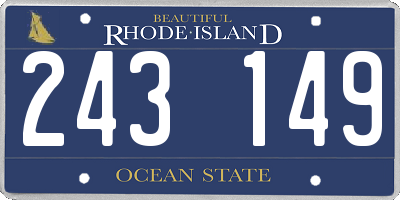 RI license plate 243149