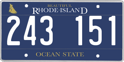 RI license plate 243151