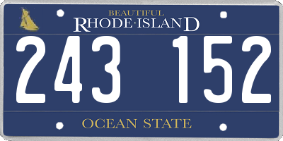 RI license plate 243152