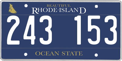 RI license plate 243153