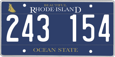 RI license plate 243154