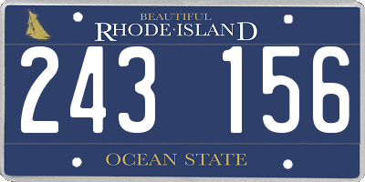 RI license plate 243156