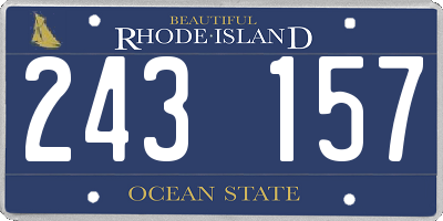 RI license plate 243157
