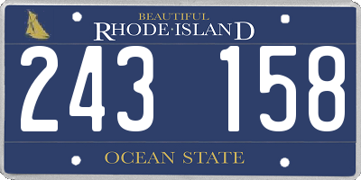 RI license plate 243158
