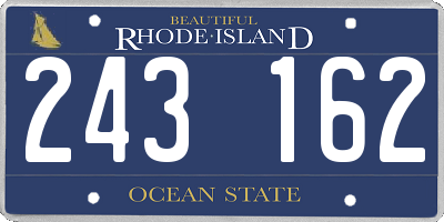 RI license plate 243162