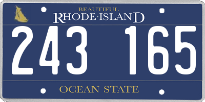 RI license plate 243165