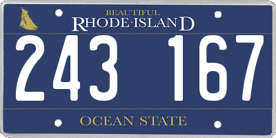 RI license plate 243167