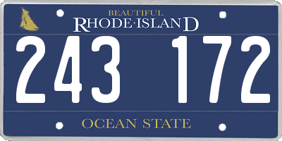 RI license plate 243172
