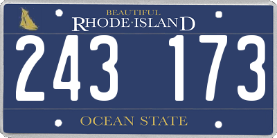 RI license plate 243173