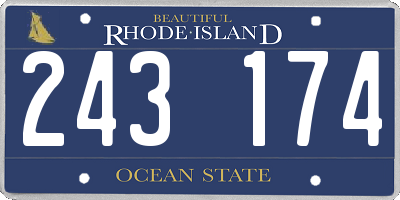 RI license plate 243174