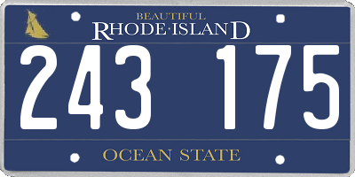 RI license plate 243175