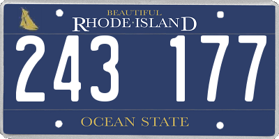 RI license plate 243177