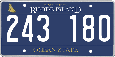 RI license plate 243180