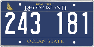 RI license plate 243181
