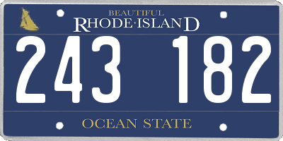RI license plate 243182