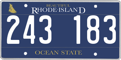 RI license plate 243183