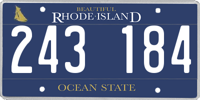 RI license plate 243184
