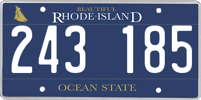 RI license plate 243185